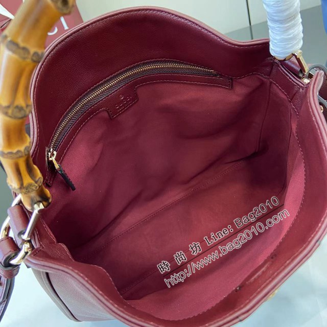 Gucci專櫃古馳最新款竹節提手全皮肩背女包 jh2880型號：799863